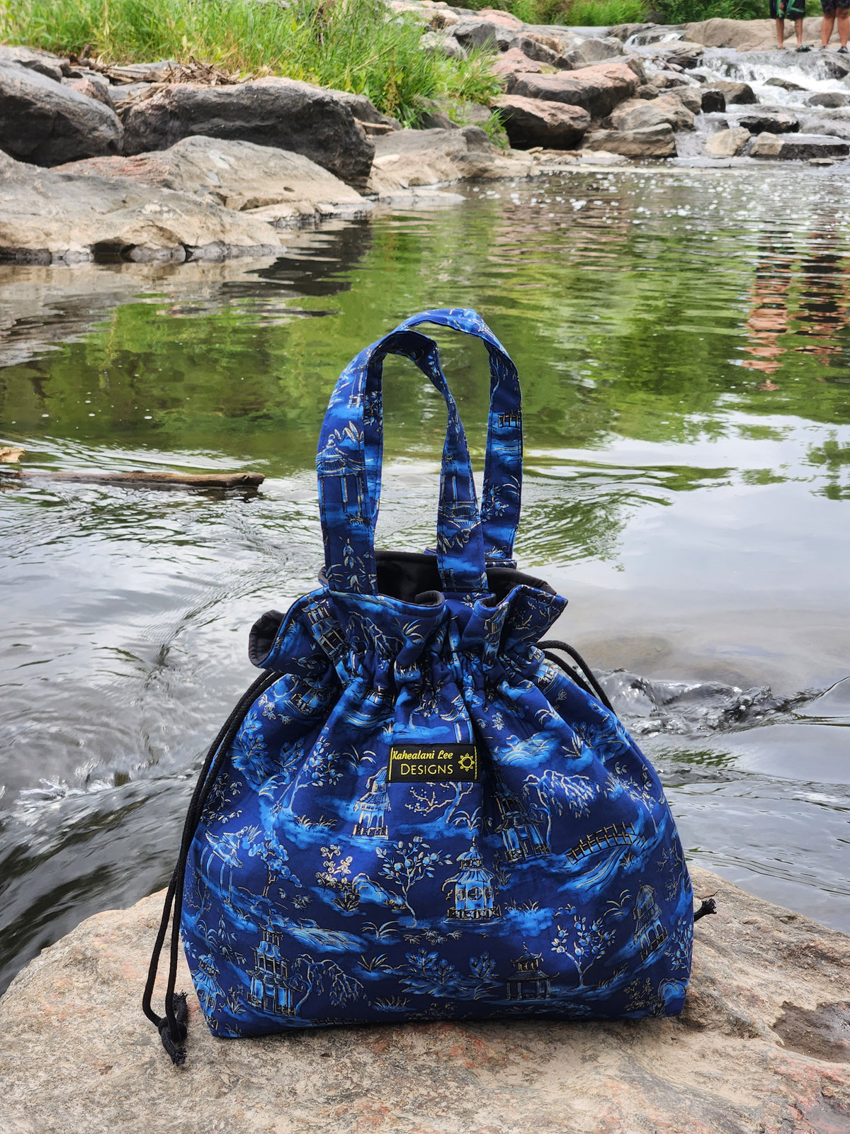 Dark Blue Garden Bao Bag