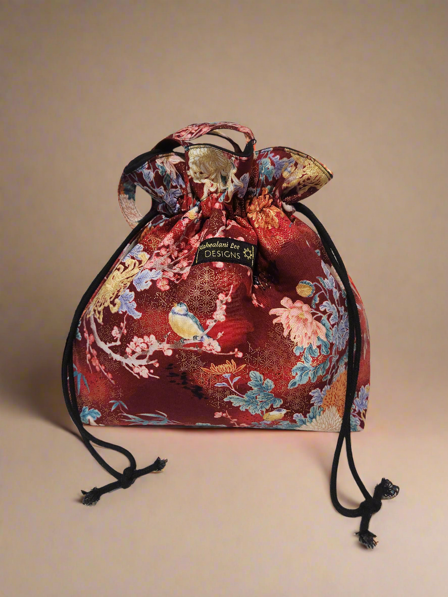 Red Floral Bao Bag