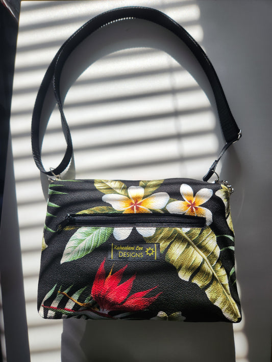 Black Tropical Crossbody