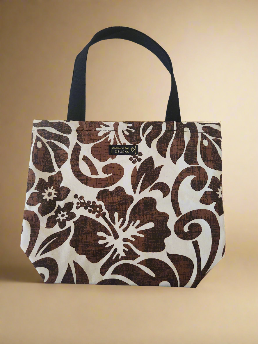 Brown Hibiscus Tote