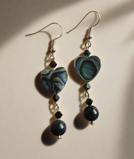 Abalone Heart Earrings