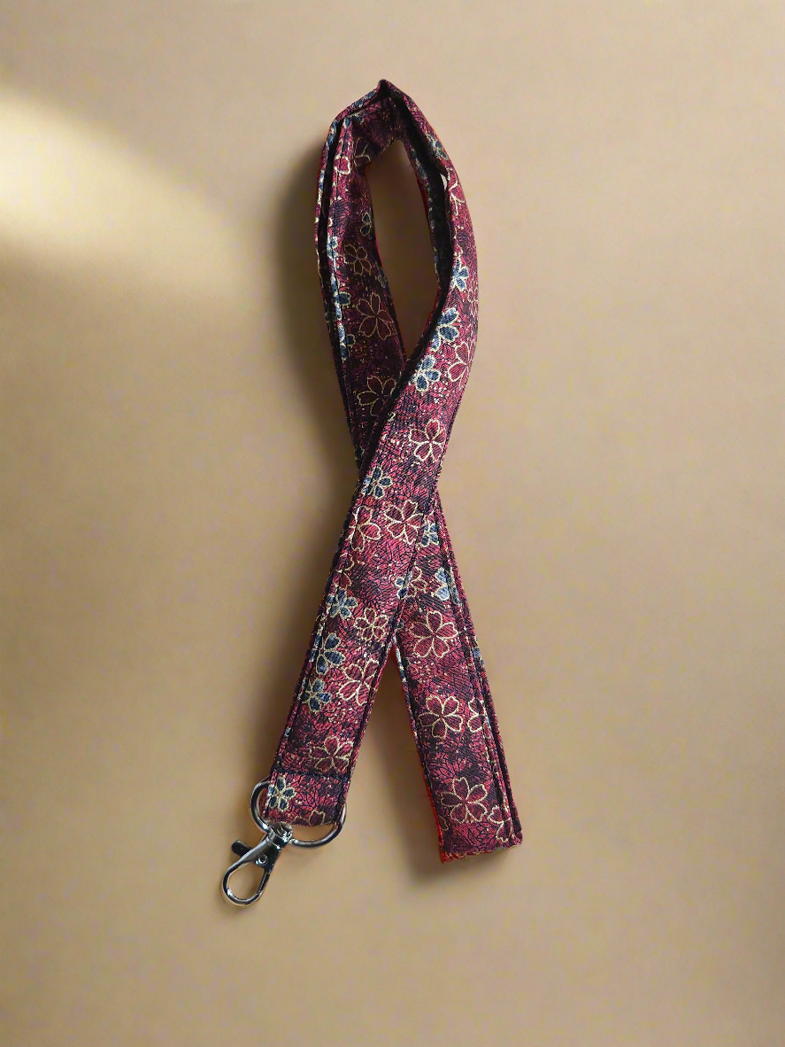 Red Floral Lanyard