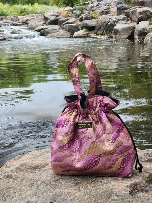 Purple Zen Waves Bao Bag